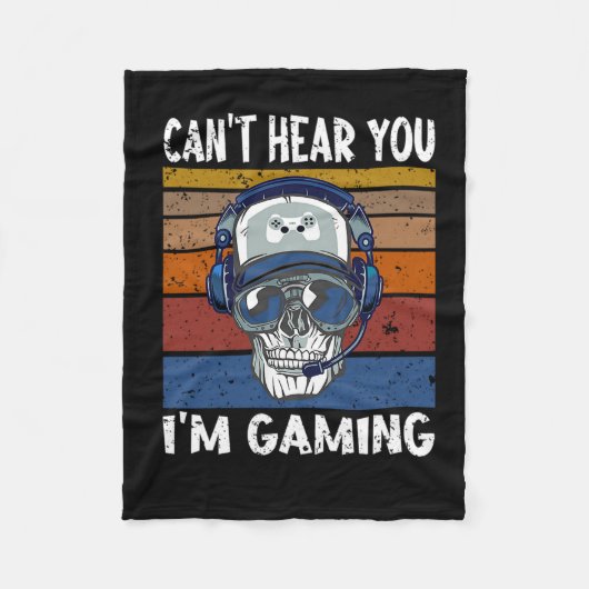 39.Gamer cant hear you Im gaming gift フリースブランケット (正面)