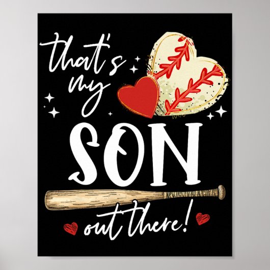 #39;sうちの息子Baseball Mama Mom Mothers D ポスター (正面)