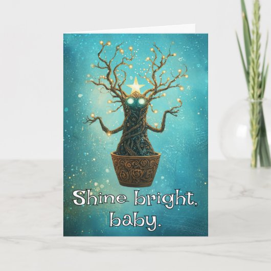 *~* 39 Whimsical Glow Funny Magical Christmas AP97 サンキューカード (正面)