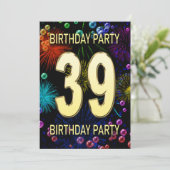 39th誕生日パーティー招待花火大会 招待状 (スタンド正面)