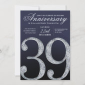39th Anniversary Diamond Silver Navy Blue 招待状 (正面)