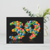 39th Birthdayパーティー、バブルとボール 招待状 (スタンド正面)