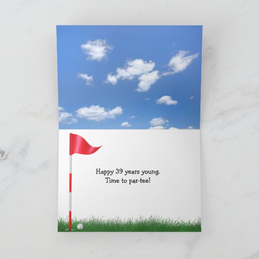 39th Birthday Golf Ball and Putter カード (内部)