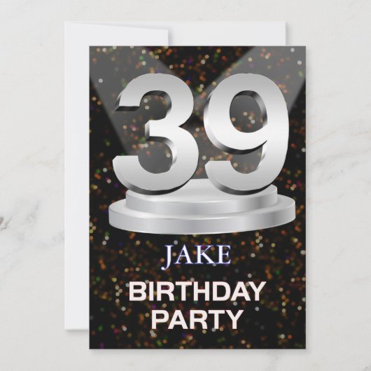 39th Birthday Partyへの招待の追加 招待状 (正面)