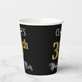 39th Birthday Party – スクリプファンシート、フェイク金ゴールド・ルック 紙コップ (左)