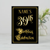39th Birthday Party – スクリプファンシート&名前をカスタムするF 箔招待状 (立ち正面)