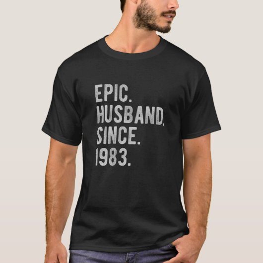 39Th Wedding Aniversary For Him - Epic Husband Sin Tシャツ (正面)