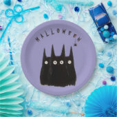 3 сats and Halloween, personalized ペーパープレート (パーティー)