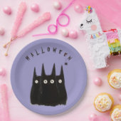 3 сats and Halloween, personalized ペーパープレート (パーティー)