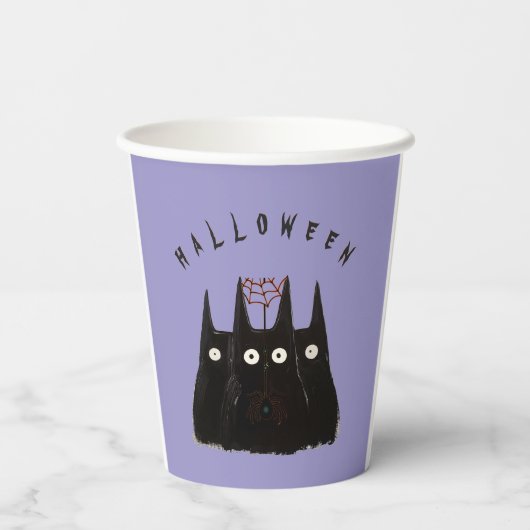 3 сats and Halloween, personalized 紙コップ (裏面)