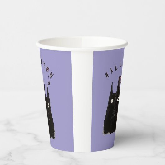 3 сats and Halloween, personalized 紙コップ (左)