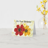 3 – あなたの誕生日 カード (黄色い花)