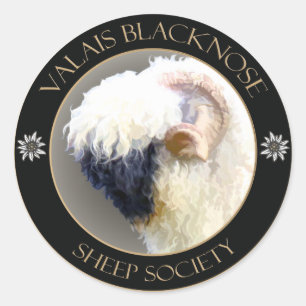 3"のあたりのヴァレー州Blacknoseのヒツジのロゴステッカー- ラウンドシール