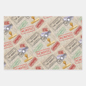 3.のポストクロッシングラッピング紙フラットシートセット ラッピングペーパーシート (正面3)