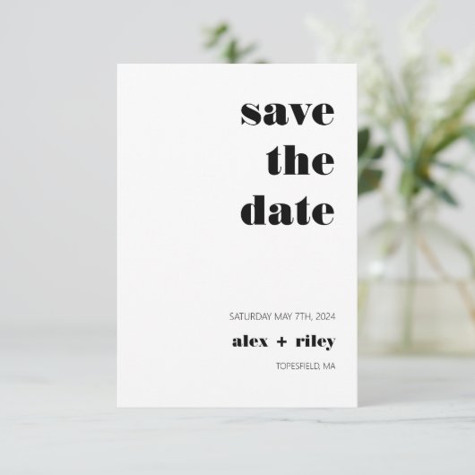 3.はっきりした5インチx 5インチフラット日付カードを保存 セーブザデート (スタンド正面)