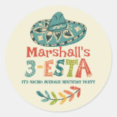 3-エスタ テーマのカスタマイズ誕生日 ラウンドシール (正面)