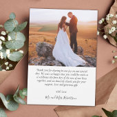 3 エレガントフォトコラージュ書道スクリプ結婚ト サンキューカード