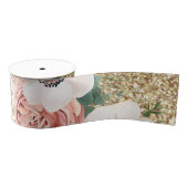 3"グログランリボンの幾何学的な庭のばら色の金ゴールド グログランリボン (リール)