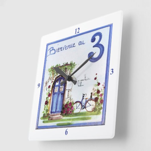 3 スクエア壁時計 (傾斜)