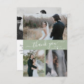 3 スタイリッシュフォトコラージュ結婚の感謝 サンキューカード (正面/裏面)