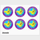 3"ステッカーフリーレンジウクレレ協会 ラウンドシール (シート)