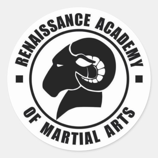 3"ステッカー、6セット、黒ロゴの白 ラウンドシール (正面)