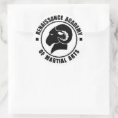 3"ステッカー、6セット、黒ロゴの白 ラウンドシール (バッグ)