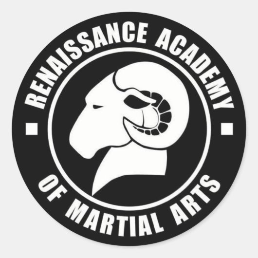 3"ステッカー、6セット、黒ロゴの白 ラウンドシール (正面)