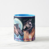 3 スペインの口ひげ馬の恋人の飲みマグ マグカップ (中央)