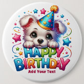 #3 テキストを入力 / お誕生日おめでとう 缶バッジ (正面)