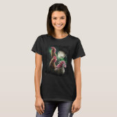 3 ニワトリ 月 狼 ヒヨコ オオカミの遠吠え  Tシャツ (正面フル)