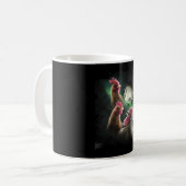 3 ニワトリ 月 狼 ヒヨコ 吠えるオオカミ コーヒーマグカップ (正面左)