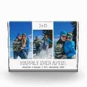 3 パーソナライズされたフォトコラージュモノグラムの結婚の フォトブロック (正面)