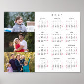3 パーソナライズされたフォトコラージュ家族2025カレンダー ポスター (正面)