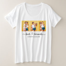 3 パーソナライズされたフォトコラージュ最高のファン女子 プラスサイズTシャツ