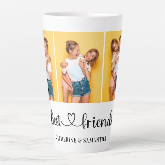 3 パーソナライズされたフォトコラージュ最高のファン カフェラテマグ (正面)