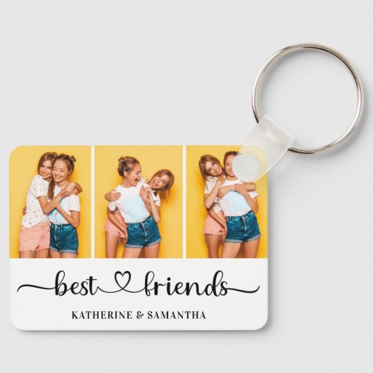 3 パーソナライズされたフォトコラージュ最高のファン キーホルダー (正面)