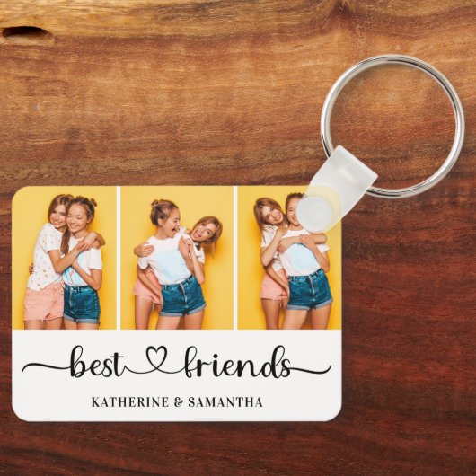 3 パーソナライズされたフォトコラージュ最高のファン キーホルダー (正面)