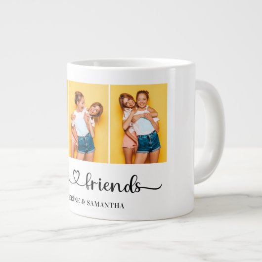 3 パーソナライズされたフォトコラージュ最高のファン ジャンボコーヒーマグカップ (正面右)