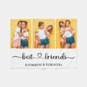 3 パーソナライズされたフォトコラージュ最高のファン フリースブランケット (正面(横))