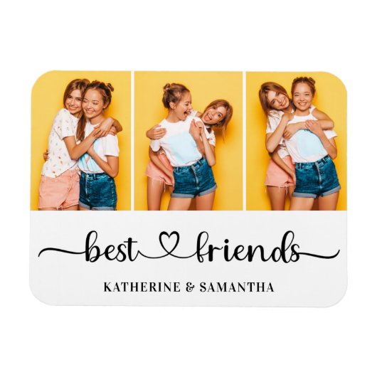 3 パーソナライズされたフォトコラージュ最高のファン マグネット (横)