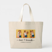 3 パーソナライズされたフォトコラージュ最高のファン ラージトートバッグ (裏面)