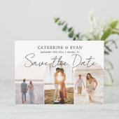 3 フォト アーチ 保存 日付 スクリプト 現代のウェディング セーブザデート (スタンド正面)