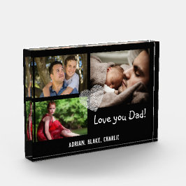 3 モダンフォトコラージュ愛あなたパパギフト フォトブロック