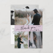 3 モダンフォトコラージュ結婚の感謝 サンキューカード (正面/裏面)