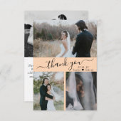 3 モダンフォトコラージュ結婚の感謝 サンキューカード (正面/裏面)