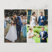 3 モダンフォトコラージュ結婚の感謝 ポストカード (正面)