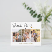 3 モダンフォトコラージュ結婚ズ サンキューカード (スタンド正面)