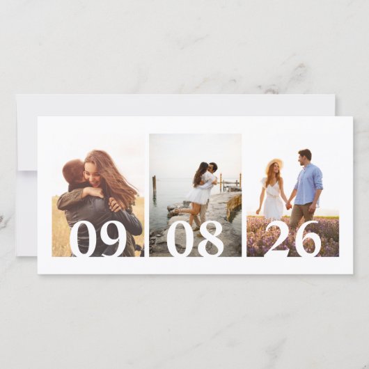 3 モダンフォトコラージュ結婚ズ セーブザデート (正面)