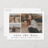 3 モダンミニマル写真の保存日付 案内ポストカード (正面/裏面)